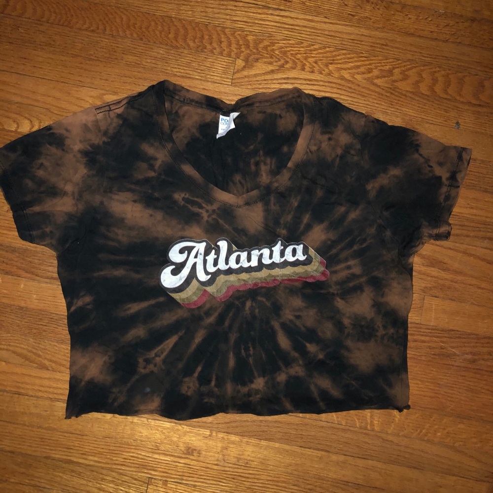 Atlanta bleach dyed cropped T-shirt